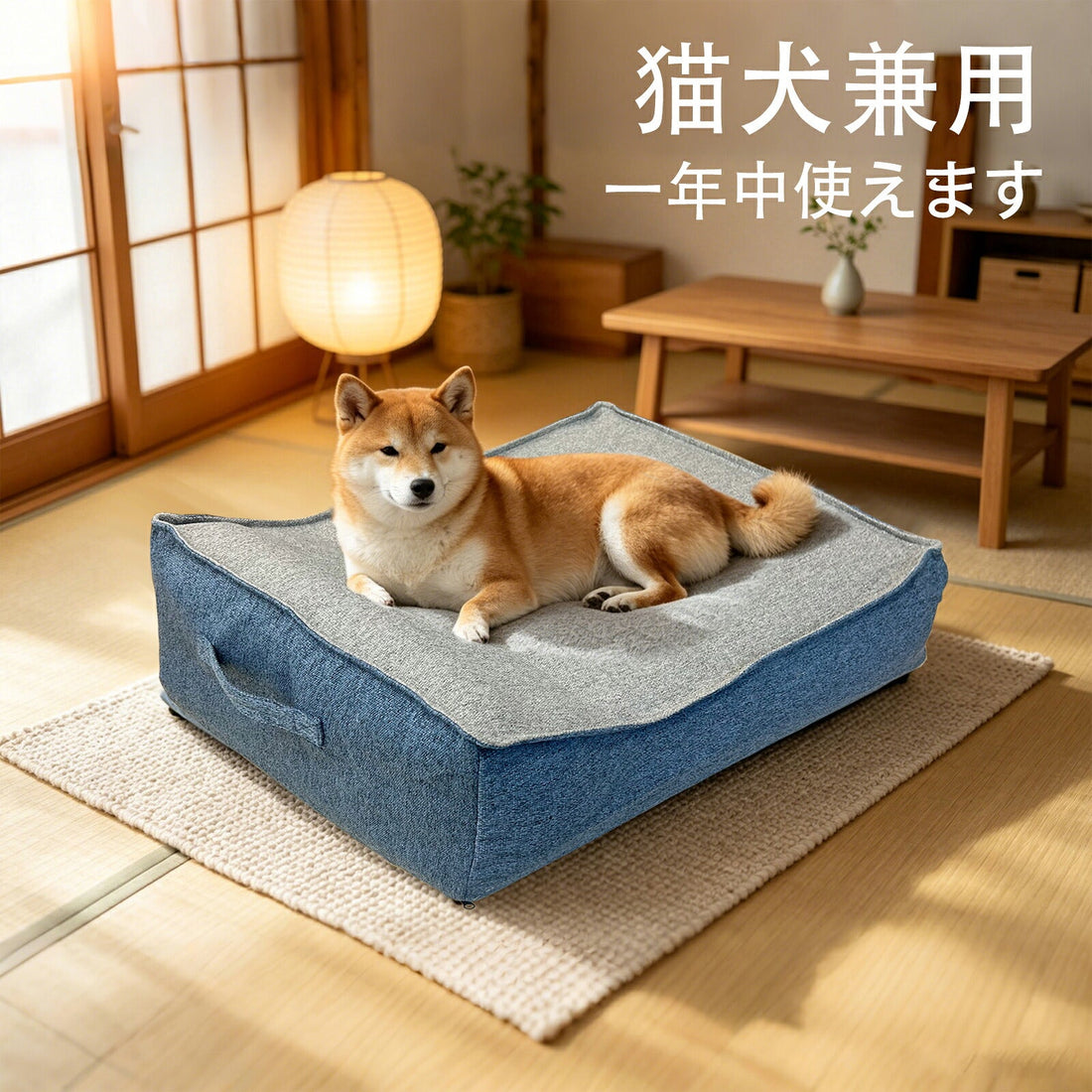 Dearpet inflatable bolster pet bed with washable cover
