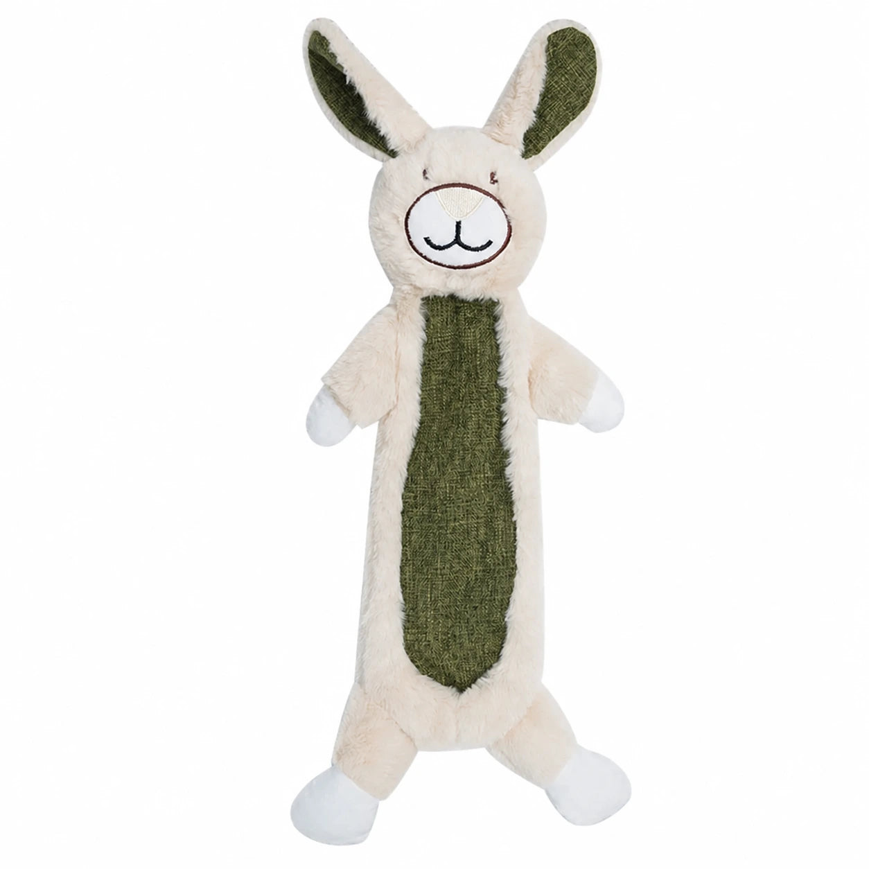 DEARPET faux-fur-style plush squeaky dog toy - white-background main image