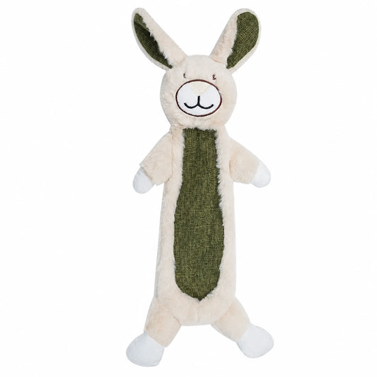DEARPET faux-fur-style plush squeaky dog toy - white-background main image