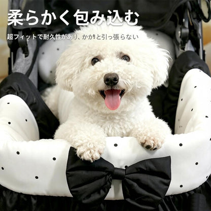 DEERPET Bow & Dot 3-Piece Stroller Cushion Set - main view