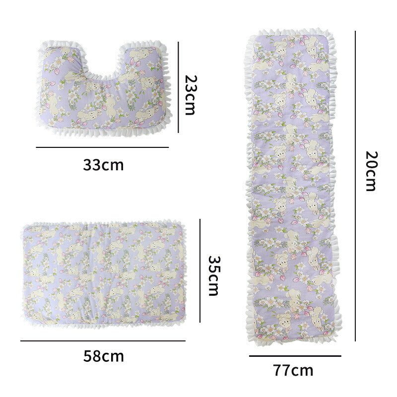 DEERPET Rabbit-Print 3-Piece Stroller Cushion Set - detail view 3