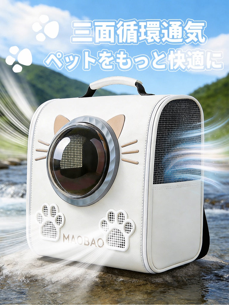 DEERPET Ventilated Dome Pet Carrier Backpack - detail view 4
