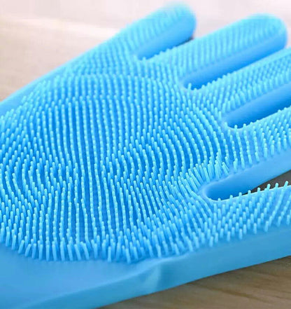 DEERPET Long-Cuff Silicone Pet Bathing Gloves - detail view 6