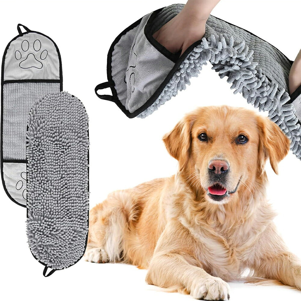 DEERPET Chenille Pet Drying Towel Glove - detail view 7