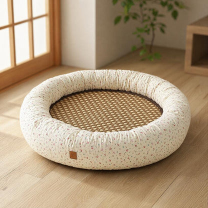 DEERPET Washable Round Bolster Pet Bed - detail view 8