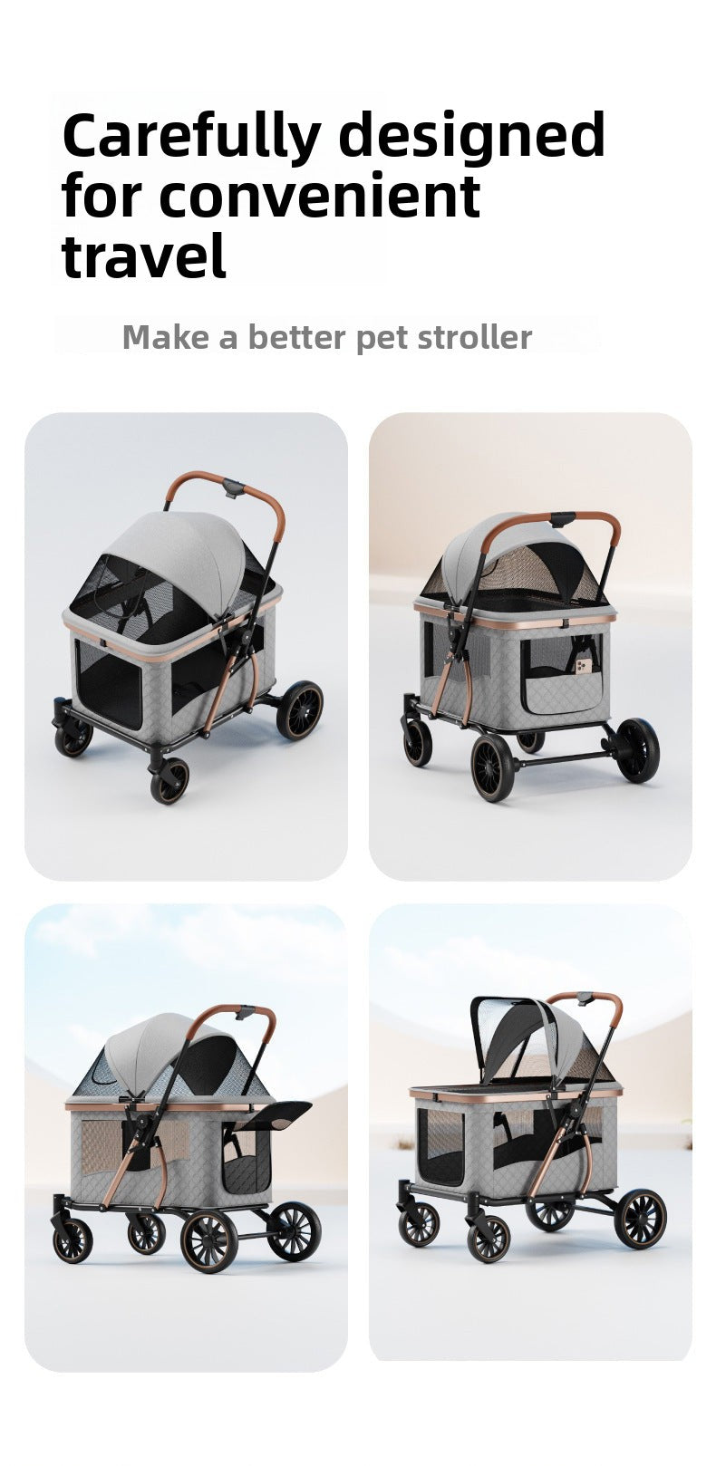 Foldable Large Pet Stroller