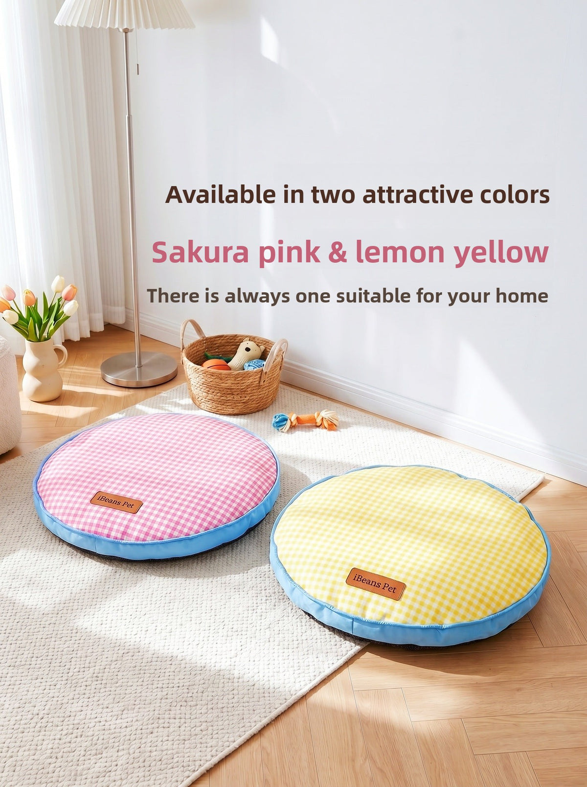 Round Washable Dog Cushion