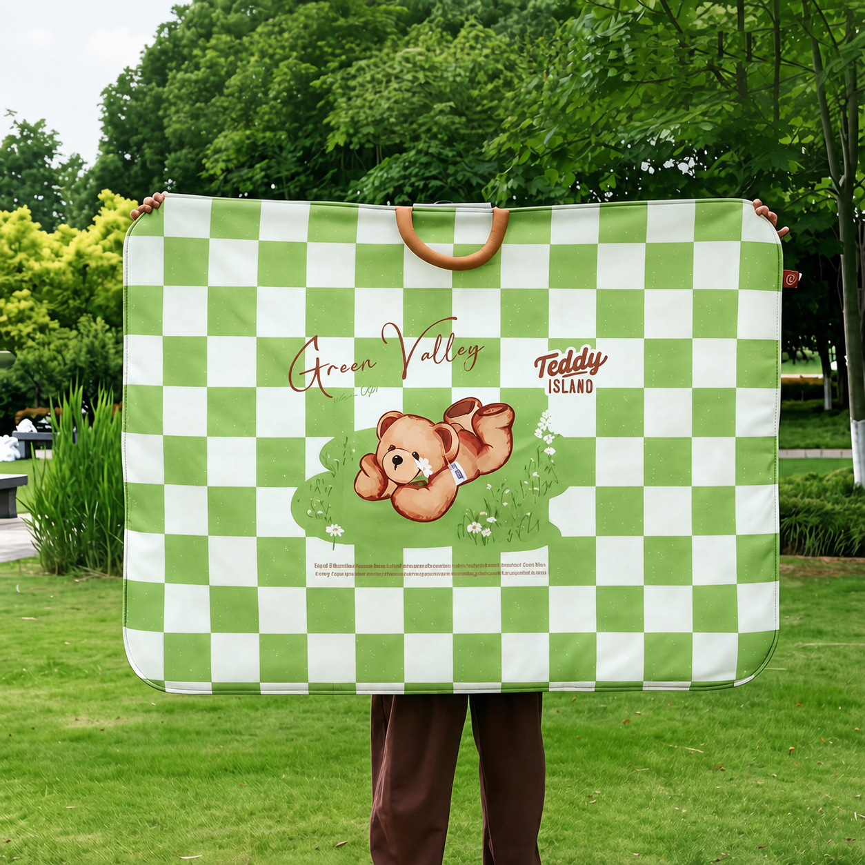 dearpet extra-large green checkerboard outdoor pet mat