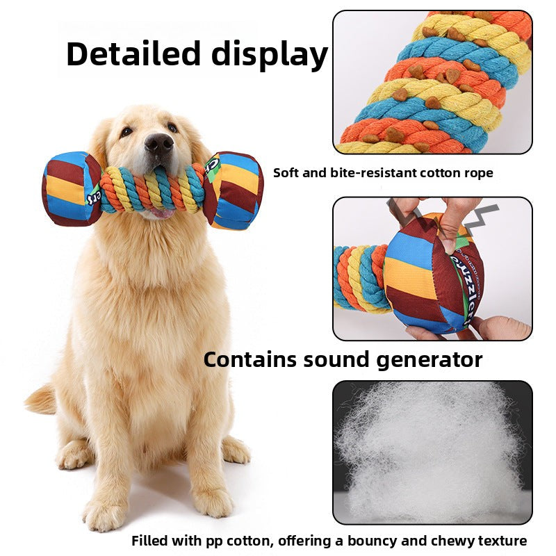 Squeaky Dumbbell Dog Toy