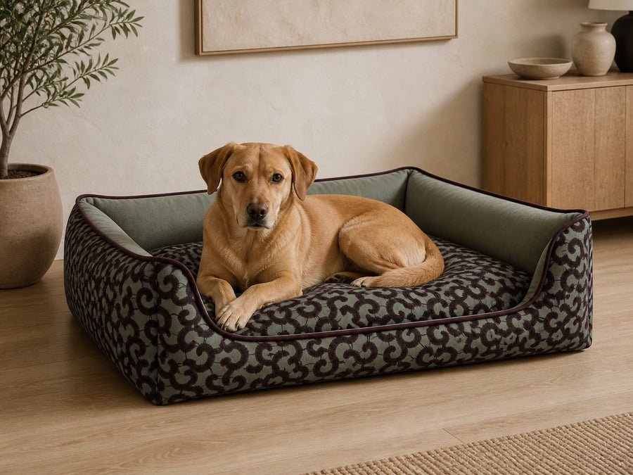 Savanna Scroll Wax Print Bolster Bed