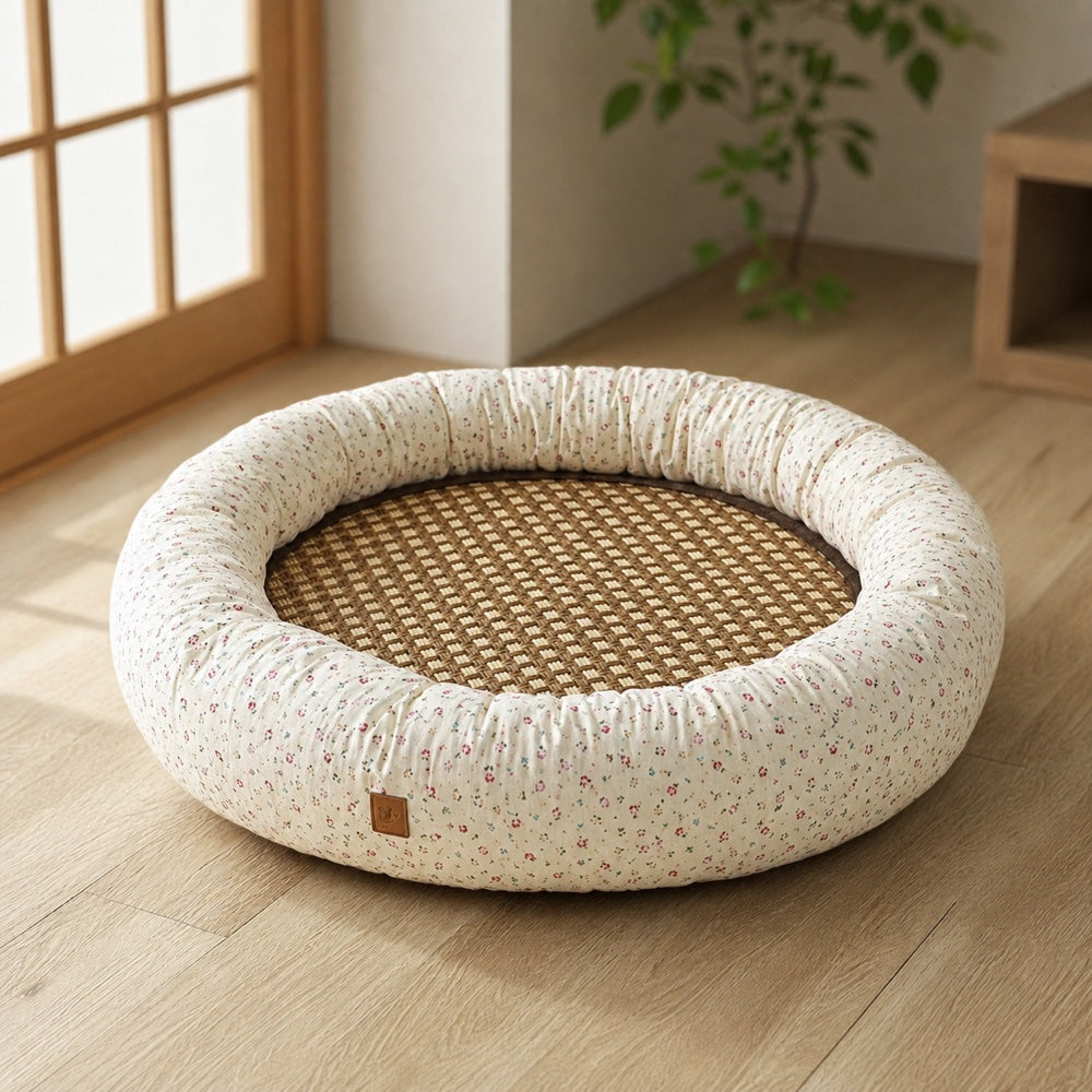 Washable Round Bolster Pet Bed