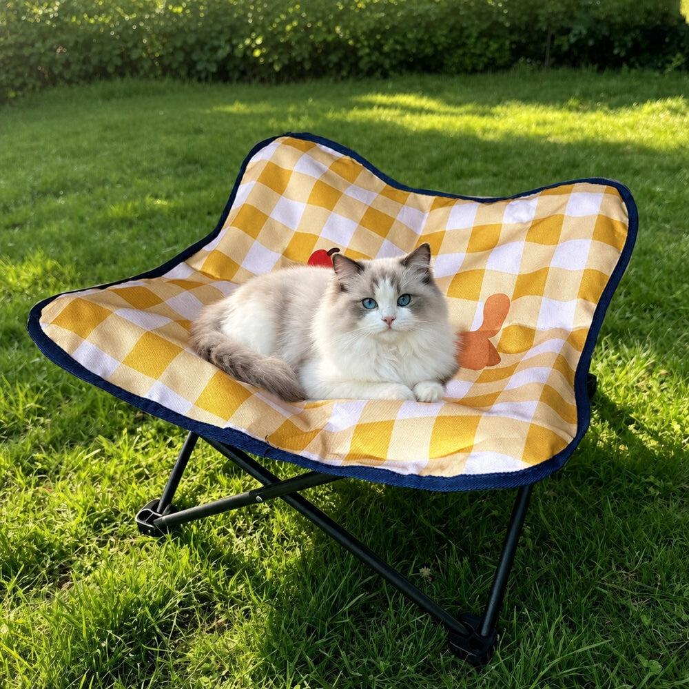 Patterned Foldable Elevated Dog Cot